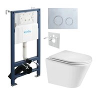 Set předstěnové instalace Kielle Genesis + vortex WC se sedátkem EBS Spinex + tlačítko Gemini, chrom lesk, KKE041