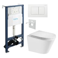 Set předstěnové instalace Kielle Genesis + vortex WC se sedátkem EBS Spinex + tlačítko Gemini, bílá lesk, KKE043