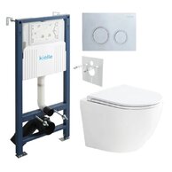 Set předstěnové instalace Kielle Genesis + vortex WC se sedátkem EBS Urban + tlačítko Gemini, chrom lesk, KKE032