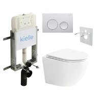 Set předstěnové instalace Kielle Genesis + vortex WC se sedátkem EBS Urban + tlačítko Gemini, chrom lesk, KKE083