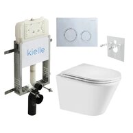 Set předstěnové instalace Kielle Genesis + vortex WC se sedátkem EBS Spinex + tlačítko Gemini, chrom lesk, KKE095