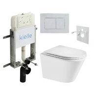 Set předstěnové instalace Kielle Genesis + vortex WC se sedátkem EBS Spinex + tlačítko Gemini, chrom lesk, KKE098
