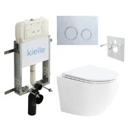Set předstěnové instalace Kielle Genesis + vortex WC se sedátkem EBS Urban + tlačítko Gemini, chrom lesk, KKE086