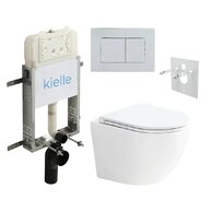 Set předstěnové instalace Kielle Genesis + vortex WC se sedátkem EBS Urban + tlačítko Gemini, chrom lesk, KKE089