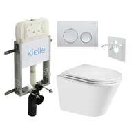 Set předstěnové instalace Kielle Genesis + vortex WC se sedátkem EBS Spinex + tlačítko Gemini, chrom lesk, KKE092