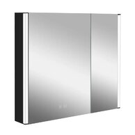 Skříňka Kielle Arkas zrcadlová 80, LED osvětlení, USB port, černá mat, 50111814