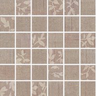 Mozaika Rako Textile hnědá mat rektifikovaná 30x30 WDM05103