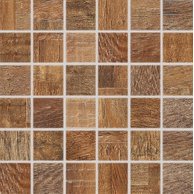 Mozaika Rako Era červenohnědá struktura mat rektifikovaná 30x30 DDM05708