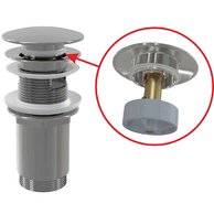 Výpust umyvadlová Alcadrain chrom CLICK/CLACK 5/4" celokovová s přepadem, velká zátka A392C