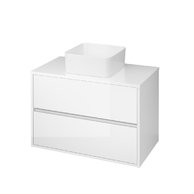 Crea 80 bílá skříňka s deskou, umyvadlo Crea na desku hranaté 35