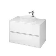 Crea 80 bílá skříňka s deskou, umyvadlo Crea do desky kulaté 38