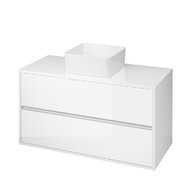 Crea 100 bílá skříňka s deskou, umyvadlo Crea na desku hranaté 35