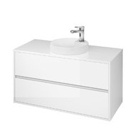 Crea 100 bílá skříňka s deskou, umyvadlo Crea do desky kulaté 38