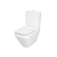 WC mísa Cersanit Crea kombi bílá obdélníková sedátko slim duroplast softclose easy off, tlačítko 010/020, K114-022