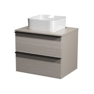 Virgo 60 šedá skříňka úchyt černá, umyvadlo Crea na desku hranaté 35