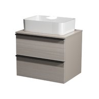 Virgo 60 šedá skříňka úchyt černá, umyvadlo Crea na desku hranaté 50