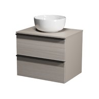 Virgo 60 šedá skříňka úchyt černá, umyvadlo Moduo na desku kulaté 35