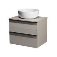 Virgo 60 šedá skříňka úchyt černá, umyvadlo Moduo na desku kulaté 40