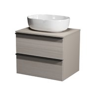 Virgo 60 šedá skříňka úchyt černá, umyvadlo Moduo na desku oválné 50