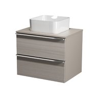 Virgo 60 šedá skříňka úchyt chrom, umyvadlo Crea na desku hranaté 35