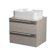 Virgo 60 šedá skříňka úchyt chrom, umyvadlo Crea na desku hranaté 50