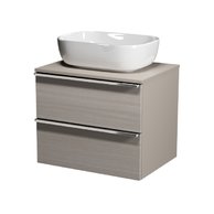 Virgo 60 šedá skříňka úchyt chrom, umyvadlo Moduo na desku obdélníkové 50