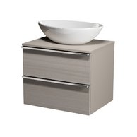 Virgo 60 šedá skříňka úchyt chrom, umyvadlo Moduo na desku nepravidelné 50