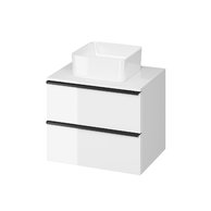 Skříňka Cersanit Virgo 60 s deskou bílá černá úchytka, S522-019