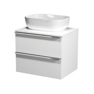 Virgo 60 bílá skříňka úchyt chrom, umyvadlo Moduo na desku obdélníkové 50