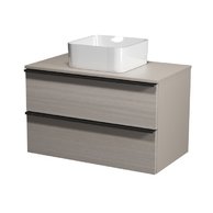 Virgo 80 šedá skříňka úchyt černá, umyvadlo Crea na desku hranaté 35