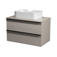 Virgo 80 šedá skříňka úchyt černá, umyvadlo Crea na desku hranaté 50