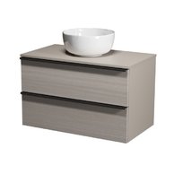 Virgo 80 šedá skříňka úchyt černá, umyvadlo Moduo na desku kulaté 35