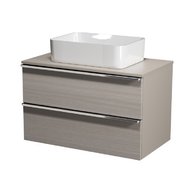 Virgo 80 šedá skříňka úchyt chrom, umyvadlo Crea na desku hranaté 50