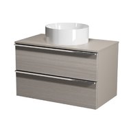 Virgo 80 šedá skříňka úchyt chrom, umyvadlo Crea na desku kulaté 38