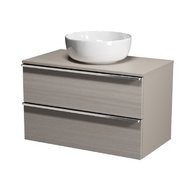 Virgo 80 šedá skříňka úchyt chrom, umyvadlo Moduo na desku kulaté 40