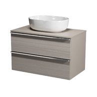 Virgo 80 šedá skříňka úchyt chrom, umyvadlo Moduo na desku oválné 50