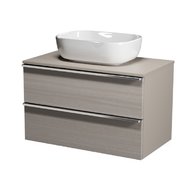 Virgo 80 šedá skříňka úchyt chrom, umyvadlo Moduo na desku obdélníkové 50