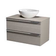 Virgo 80 šedá skříňka úchyt chrom, umyvadlo Moduo na desku nepravidelné 40