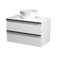 Virgo 80 bílá skříňka úchyt chrom, umyvadlo Moduo na desku kulaté 35