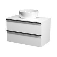 Virgo 80 bílá skříňka úchyt chrom, umyvadlo Moduo na desku kulaté 40