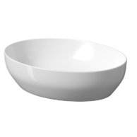 Umyvadlo Cersanit Larga 50x38 na desku elipsa, bez otvoru, bez přepadu, bílá, K677-002