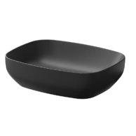 Umyvadlo Cersanit Larga 50 na desku obdélník, bez otvoru, bez přepadu, antracitová mat, K677-013