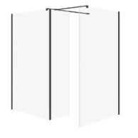 Sprchový kout Cersanit Mille 100x90x30x200 walk-in pevná stěna černý set B803, S601-190