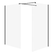 Sprchový kout Cersanit Mille 120x90x200 walk-in černý set B797, S601-184