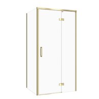 Sprchový kout Cersanit Larga 100x80x195 obdélníkový zlatý matný s panty levý, set C277, S601-469