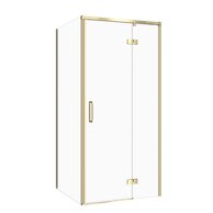 Sprchový kout Cersanit Larga 90x90x195 čtvercový zlatý matný s panty levý, set C273, S601-466