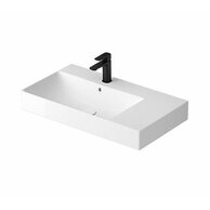Umyvadlo Cersanit Werta 80 na desku bílé obdélníkové s odkládacím prostorem vpravo s otvorem pro baterii, K691-011