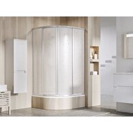 Sprchový kout Ravak Supernova SKCP4 Sabina 80x80 čtyřdílný čtvrtkruhový snížený, satin/pearl, 31144VU0011
