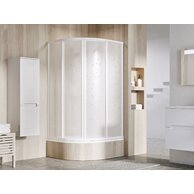 Sprchový kout Ravak Supernova SKCP4 Sabina 90x90 čtyřdílný čtvrtkruhový snížený, bílá/pearl, 31177V10011