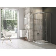 Sprchový kout Ravak Blix BLCP4 80x80 čtyřdílný čtvrtkruhový, satin/transparent, 3B240U00Z1